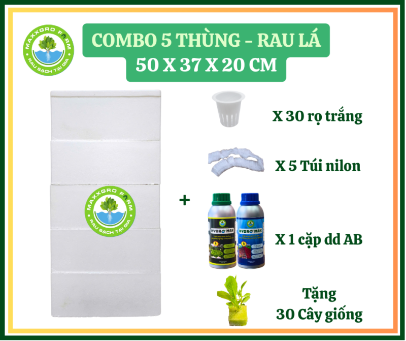 Kit 5Thùng - Có  AB - rau ăn lá